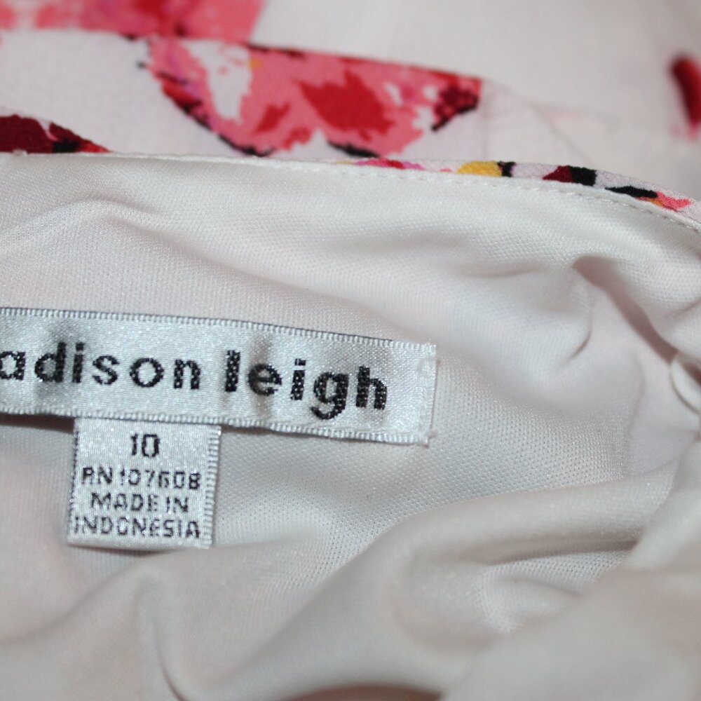 Madison Leigh Ivory and Coral Floral Dress Women's Size 10 New with Tags - Picture 7 of 7